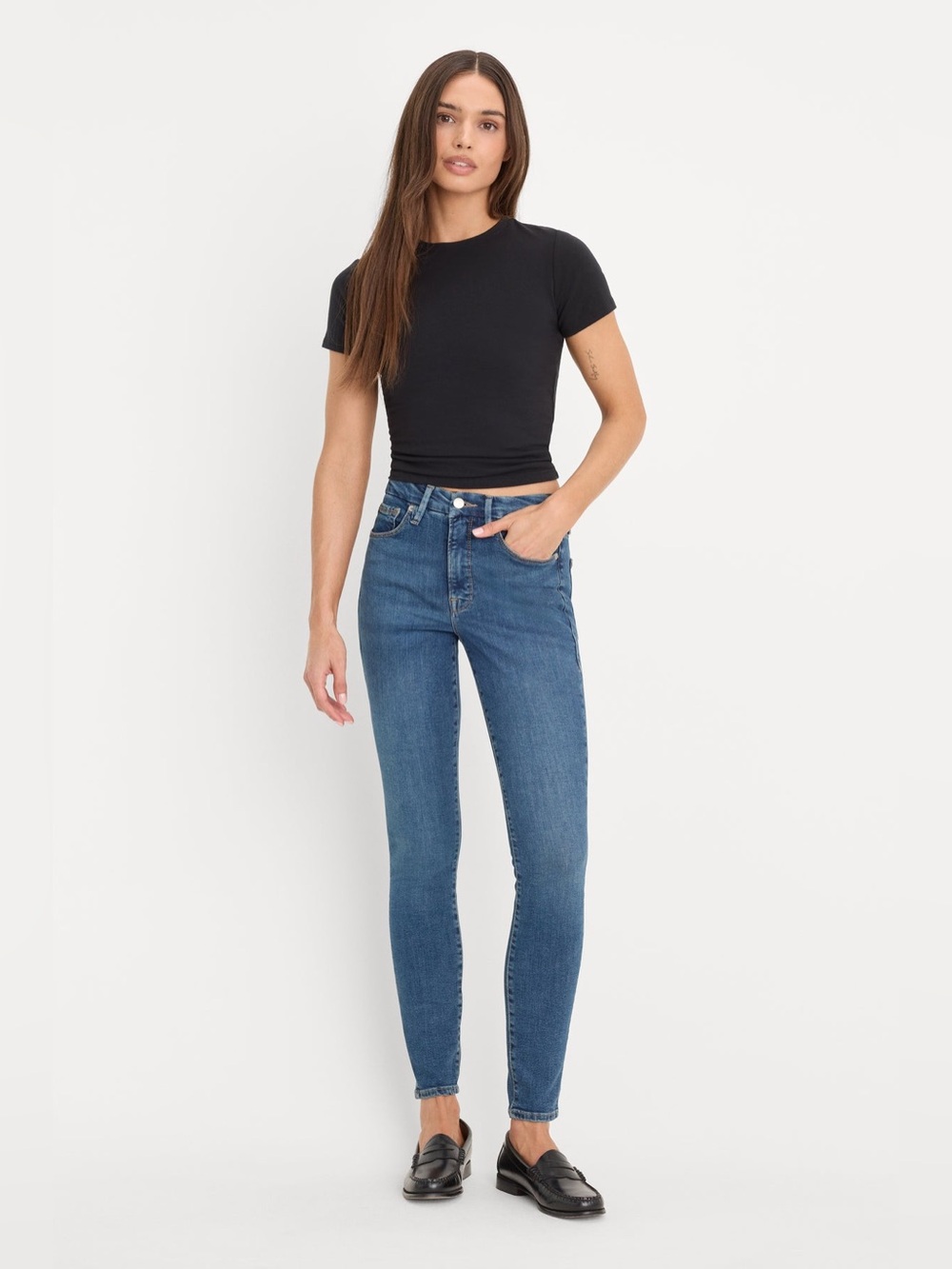 Good American Good Legs Skinny Jeans in BLUE004